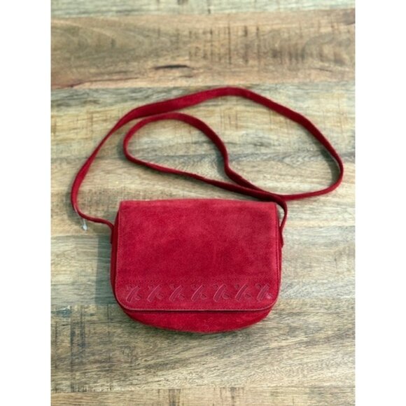 Womens Vintage By Paloma Picasso x Red Suede Shoulder Bag Lopez Cambil Purse - Picture 3 of 16